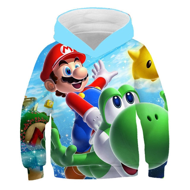 Fashion cute 3D print Super mario hoodie