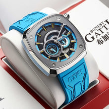 Charger l&#39;image dans la galerie, Blue Rubber Automatic Mechanical Men Watch Waterproof Luminous Japan Movement Male Clock Watches For Men relogio masculino
