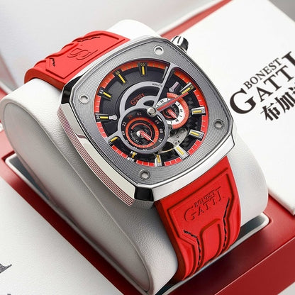 Blue Rubber Automatic Mechanical Men Watch Waterproof Luminous Japan Movement Male Clock Watches For Men relogio masculino