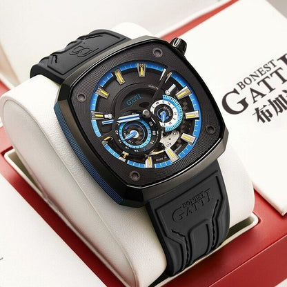Blue Rubber Automatic Mechanical Men Watch Waterproof Luminous Japan Movement Male Clock Watches For Men relogio masculino