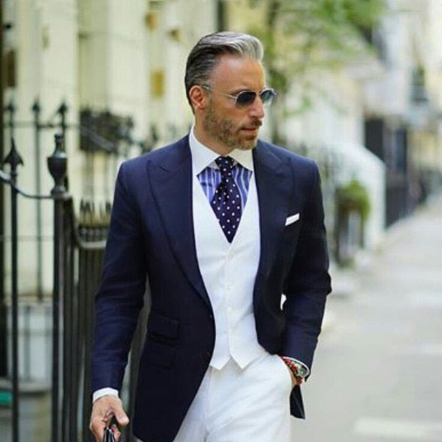 Italian Black Mens Suits with Pants Business Tuxedo Groom Wear Man Blazer Slim Fit Terno Masculino Costume Homme Mariage 3Piece