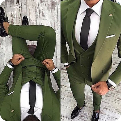 Italian Black Mens Suits with Pants Business Tuxedo Groom Wear Man Blazer Slim Fit Terno Masculino Costume Homme Mariage 3Piece