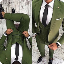 Load image into Gallery viewer, Italian Black Mens Suits with Pants Business Tuxedo Groom Wear Man Blazer Slim Fit Terno Masculino Costume Homme Mariage 3Piece
