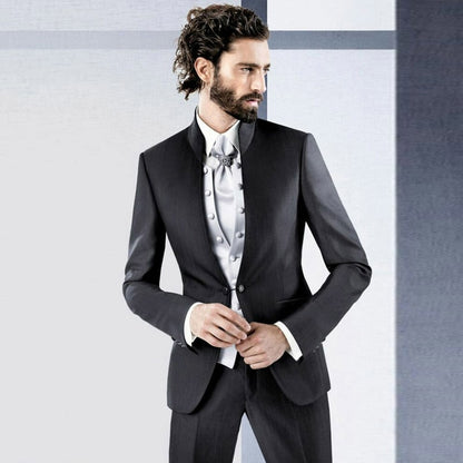 Italian Black Mens Suits with Pants Business Tuxedo Groom Wear Man Blazer Slim Fit Terno Masculino Costume Homme Mariage 3Piece