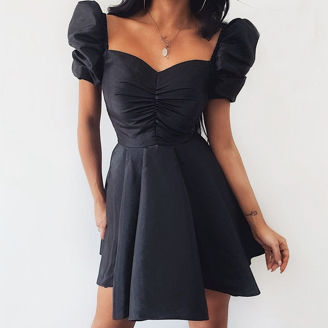 Elegant Black Dress Women Vintage Ladies Fit Flare Prom Party Night Formal Dress 2020 Retro Dresses Winter D30