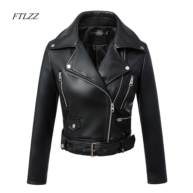 New Women Black Faux Leather Jackets