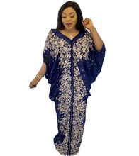 Load image into Gallery viewer, African Mother Loose Robe V-neck Printed Bat Sleeve Dress New Women&#39;s Dress 2020
