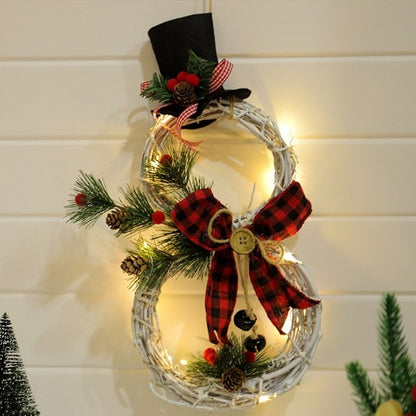 Christmas Wreath With Battery Powered LED Light String