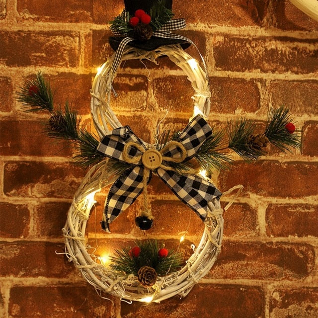 Christmas Wreath With Battery Powered LED Light String