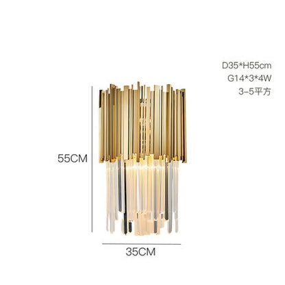 LED Postmodern Round Golden Stainless Steel Crystal Chandelier Lighting Lustre Suspension Luminaire Lampen For Dinning Room