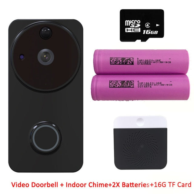 Tuya 1080P IP54 Outdoor Battery Powered Ring Smart Wi-Fi Enabled Video Doorbell Camera PIR Motion Detection Works Alexa Google
