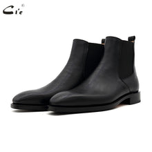 Load image into Gallery viewer, Cie Handmade Goodyear Welted Chelsea Leather Outsole Boot Pebble Grain Calf Leather Men Official Shoes Black Dress Shoes A207
