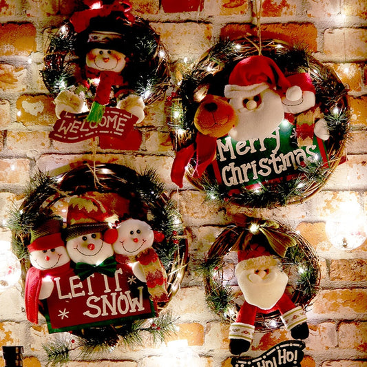 Wooden Merry Christmas Garland Wreath Decor
