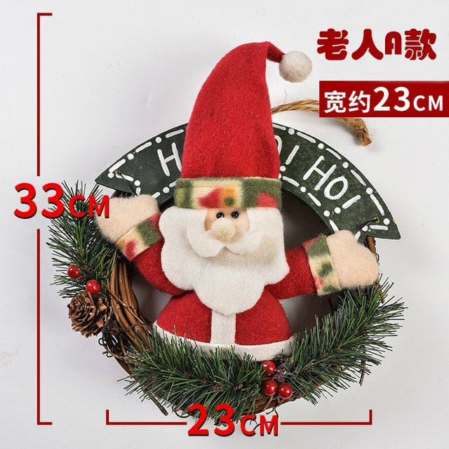 Wooden Merry Christmas Garland Wreath Decor