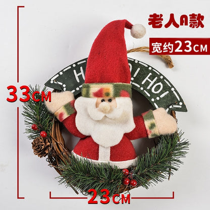 Wooden Merry Christmas Garland Wreath Decor