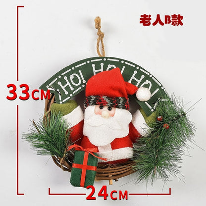 Wooden Merry Christmas Garland Wreath Decor