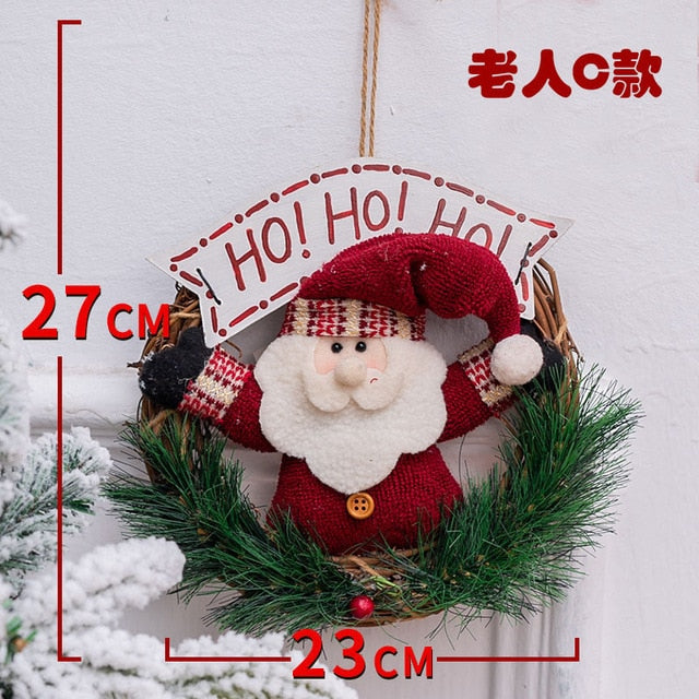 Wooden Merry Christmas Garland Wreath Decor