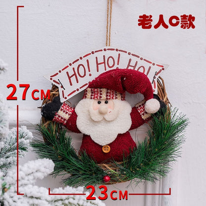 Wooden Merry Christmas Garland Wreath Decor