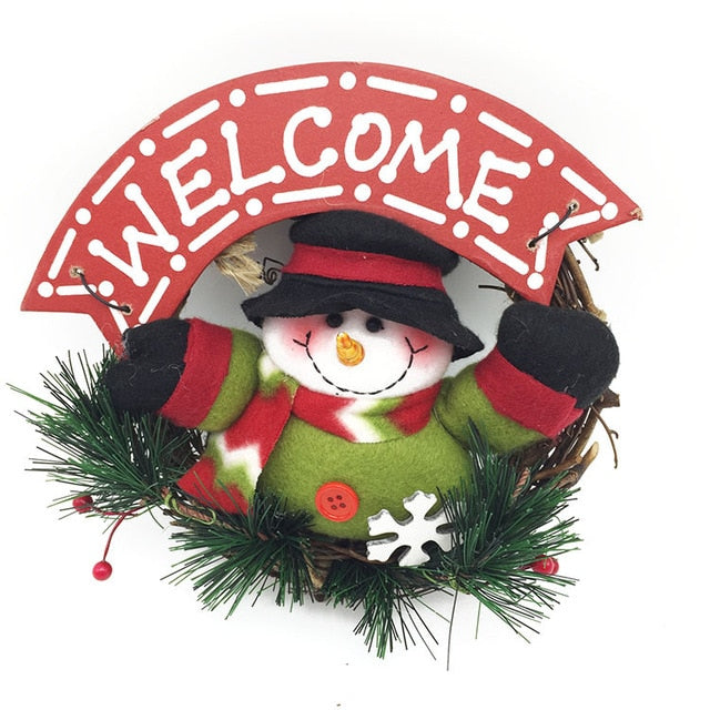 Wooden Merry Christmas Garland Wreath Decor