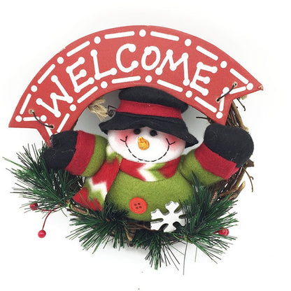 Wooden Merry Christmas Garland Wreath Decor