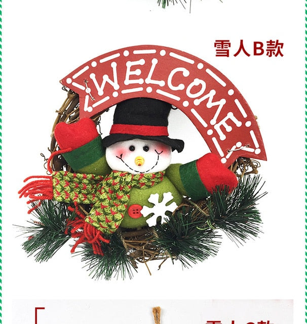 Wooden Merry Christmas Garland Wreath Decor