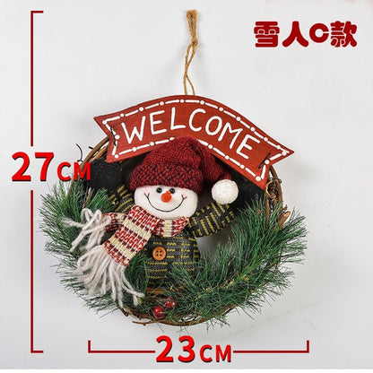 Wooden Merry Christmas Garland Wreath Decor