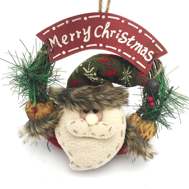 Wooden Merry Christmas Garland Wreath Decor