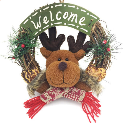 Wooden Merry Christmas Garland Wreath Decor