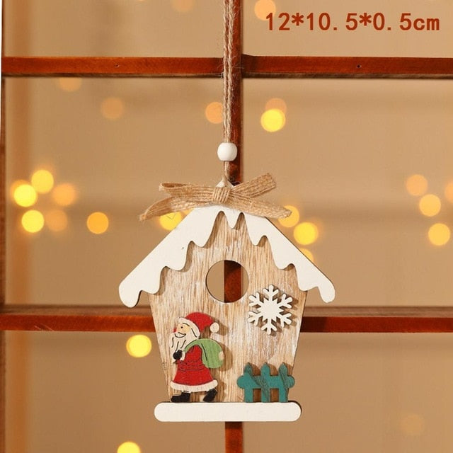Wooden Merry Christmas Garland Wreath Decor