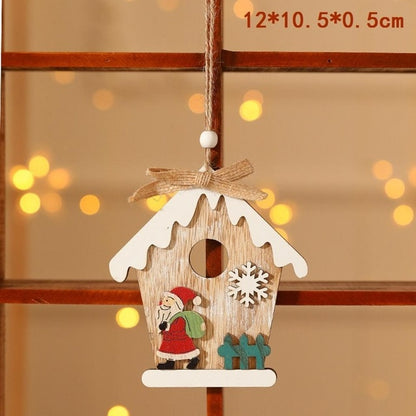 Wooden Merry Christmas Garland Wreath Decor