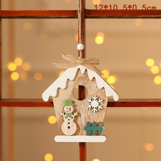 Wooden Merry Christmas Garland Wreath Decor