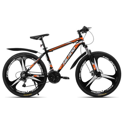 HILAND 26 inch 21 Speed Aluminum Alloy Suspension Bike Double Disc Brake Mountain Bike Bicycle with Service and Free Gifts