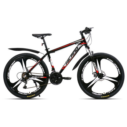 HILAND 26 inch 21 Speed Aluminum Alloy Suspension Bike Double Disc Brake Mountain Bike Bicycle with Service and Free Gifts