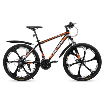 HILAND 26 inch 21 Speed Aluminum Alloy Suspension Bike Double Disc Brake Mountain Bike Bicycle with Service and Free Gifts