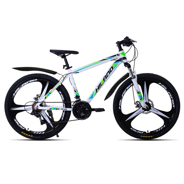 HILAND 26 inch 21 Speed Aluminum Alloy Suspension Bike Double Disc Brake Mountain Bike Bicycle with Service and Free Gifts