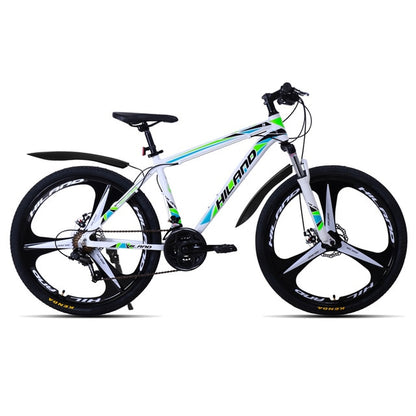 HILAND 26 inch 21 Speed Aluminum Alloy Suspension Bike Double Disc Brake Mountain Bike Bicycle with Service and Free Gifts