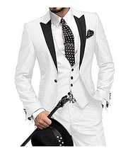 将图片加载到图库查看器，Blazer Masculino Handsome Dark Gray Mens Suit Groom Wedding Suits For Best Men Slim Fit Groom Tuxedos For Man(Jacket+Vest+Pant)
