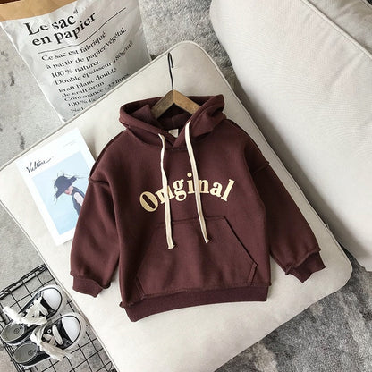 Kids Casual Thick Warm Cute Solid Dress Hoodie Sweater
