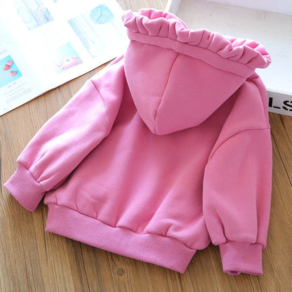 Kids Casual Thick Warm Cute Solid Dress Hoodie Sweater
