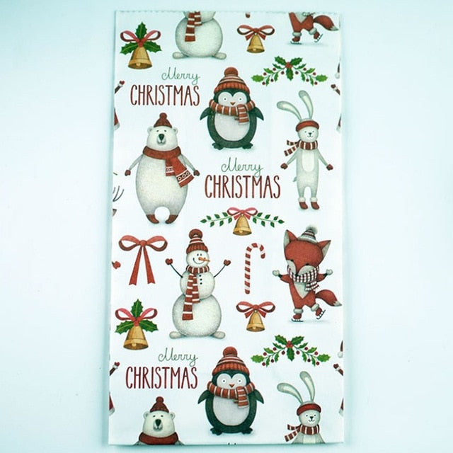 Snowflakes Candy Gift Bags Snowman Merry Christmas
