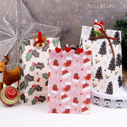 Snowflakes Candy Gift Bags Snowman Merry Christmas