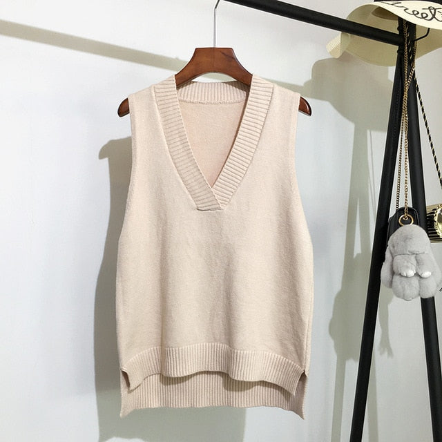 Women's Cashmere V-neck Knitted Vest