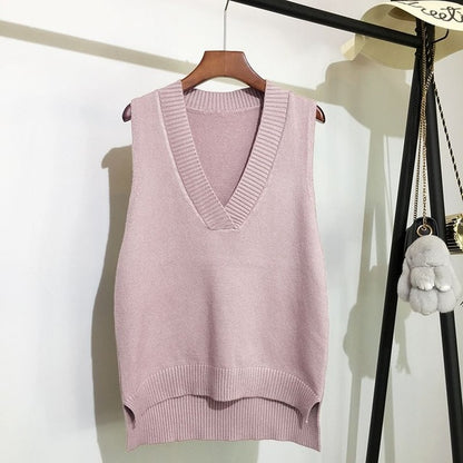 Women's Cashmere V-neck Knitted Vest