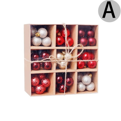3cm Christmas Painted Balls/99pcs Christmas Ball Gift Box Set/XMAS Decor/Festives Atmosphere Scene Dress Up Supplies