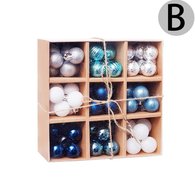 3cm Christmas Painted Balls/99pcs Christmas Ball Gift Box Set/XMAS Decor/Festives Atmosphere Scene Dress Up Supplies