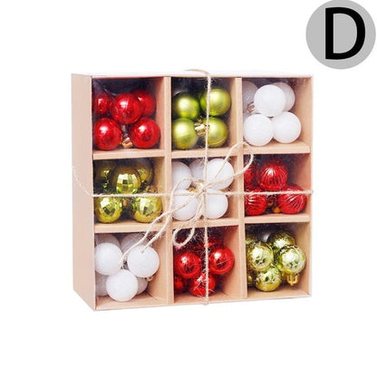 3cm Christmas Painted Balls/99pcs Christmas Ball Gift Box Set/XMAS Decor/Festives Atmosphere Scene Dress Up Supplies