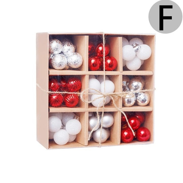 3cm Christmas Painted Balls/99pcs Christmas Ball Gift Box Set/XMAS Decor/Festives Atmosphere Scene Dress Up Supplies
