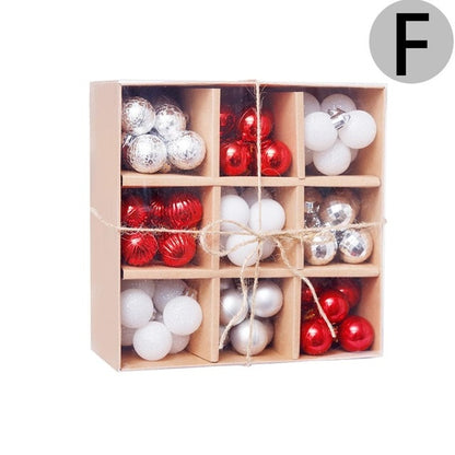 3cm Christmas Painted Balls/99pcs Christmas Ball Gift Box Set/XMAS Decor/Festives Atmosphere Scene Dress Up Supplies
