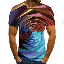 將圖片載入圖庫檢視器 Summer Three-dimensional 3D vortex T-shirt Men Women Fashion 3D T Shirt Short Sleeve Harajuku Hip Hop Cute Tshirt
