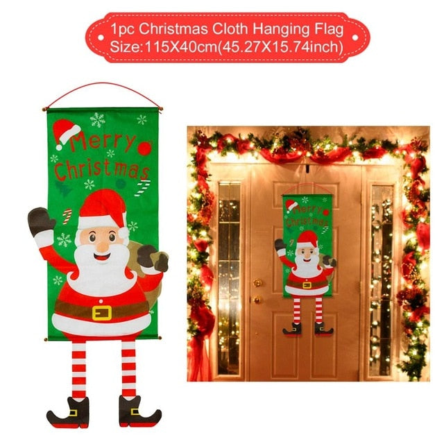Wooden Merry Christmas Garland Wreath Decor